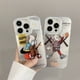 thumbnail image 2 of Tendencia Marca KAWS Venta Caliente Carcasa De Alta Calidad De Lujo Escaldado Plata Mate Funda Para iPhone 11 12 13 14 Pro MAX 14 Plus Silicona TPU A Prueba De Golpes Cubierta Trasera, 2 of 4