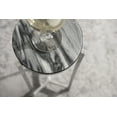 thumbnail image 2 of Kate and Laurel Aguilar Modern Drink Table, 9 x 9 x 23, Gray and Silver, Genuine Marble Accent Table for Small Spaces, 2 of 8