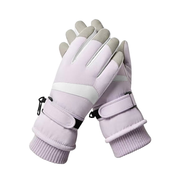 Gloves for Women Men Winter Ski Gloves for Women Windproof Touchscreen Thermal Gloves Warm Thickened With Fleece for Skiingcycling Light Violet One Size