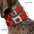 thumbnail image 2 of Star Wars Pet Collar, Dog Collar Metal Seatbelt Buckle, Star Wars Darth Vader Text and Galactic Empire Logo Red Black, 20 to 31 Inches 1.5 Inch Wide, 2 of 8