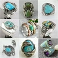 thumbnail image 2 of HOOUN Fashion Women 925 Silver Jewelry Wedding Rings Oval Cut Gemstone Ring Size 6-11-#2-6, 2 of 8
