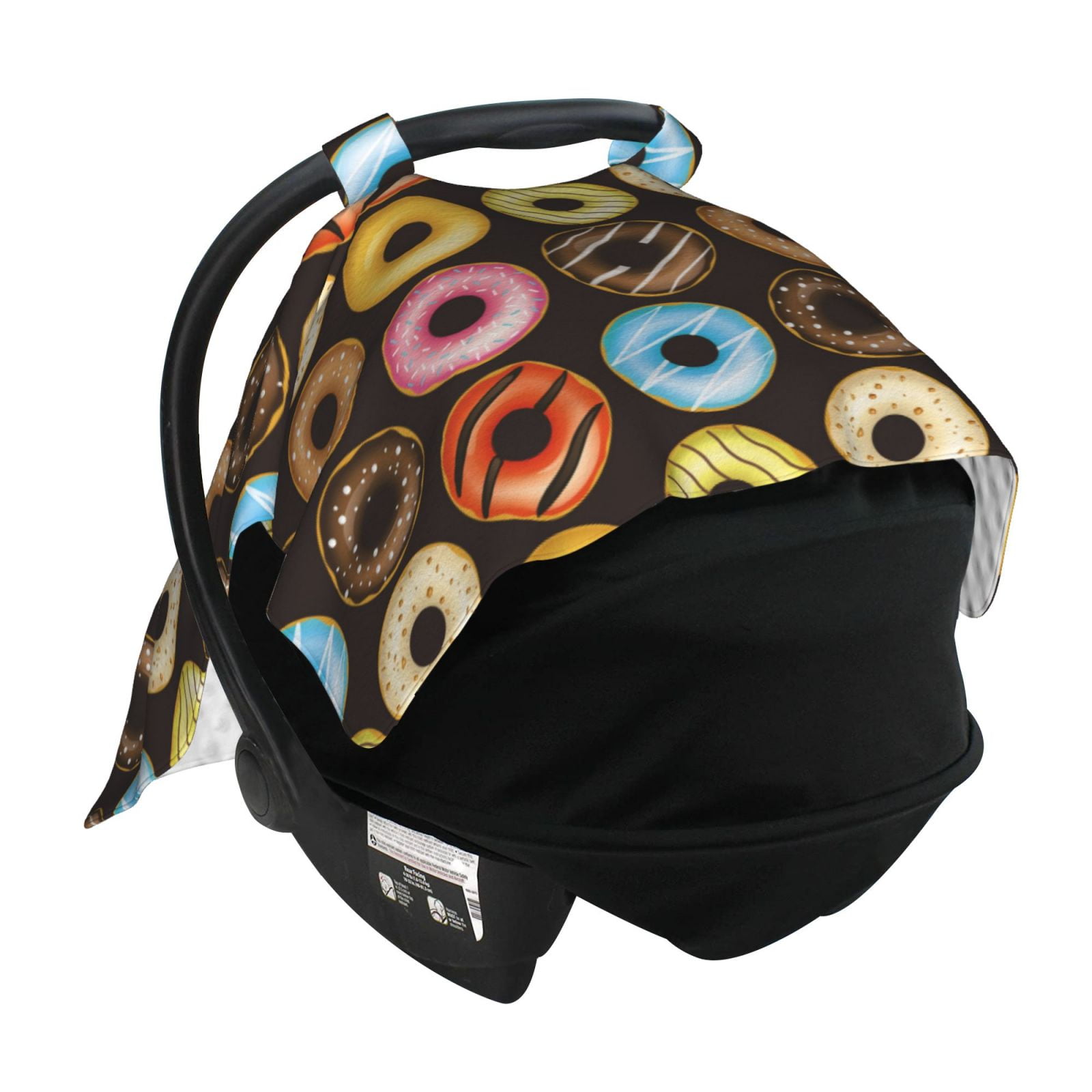 Car Seat Cover Baby - Donut Print No.9036 Breathable Infant Car Seat Cover for Baby Carseat, Lightweight Comfort Baby Essentials Must Haves Newborn Stuff for Girl Boy