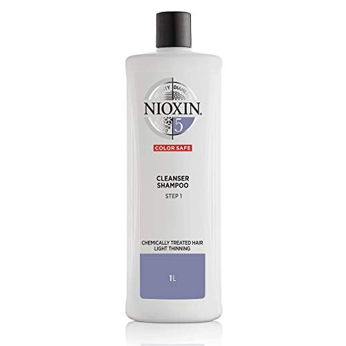 Nioxin System 5 Cleanser Shampoo for Chemically-Treated Hair with Light Thinning, 33.8 oz