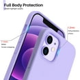thumbnail image 4 of Compatible with iPhone 12 Mini Case, Slim Liquid Silicone 3 Layers Full Covered Soft Gel Rubber with Microfiber Case Cover 5.4 inch-Light Purple, 4 of 11