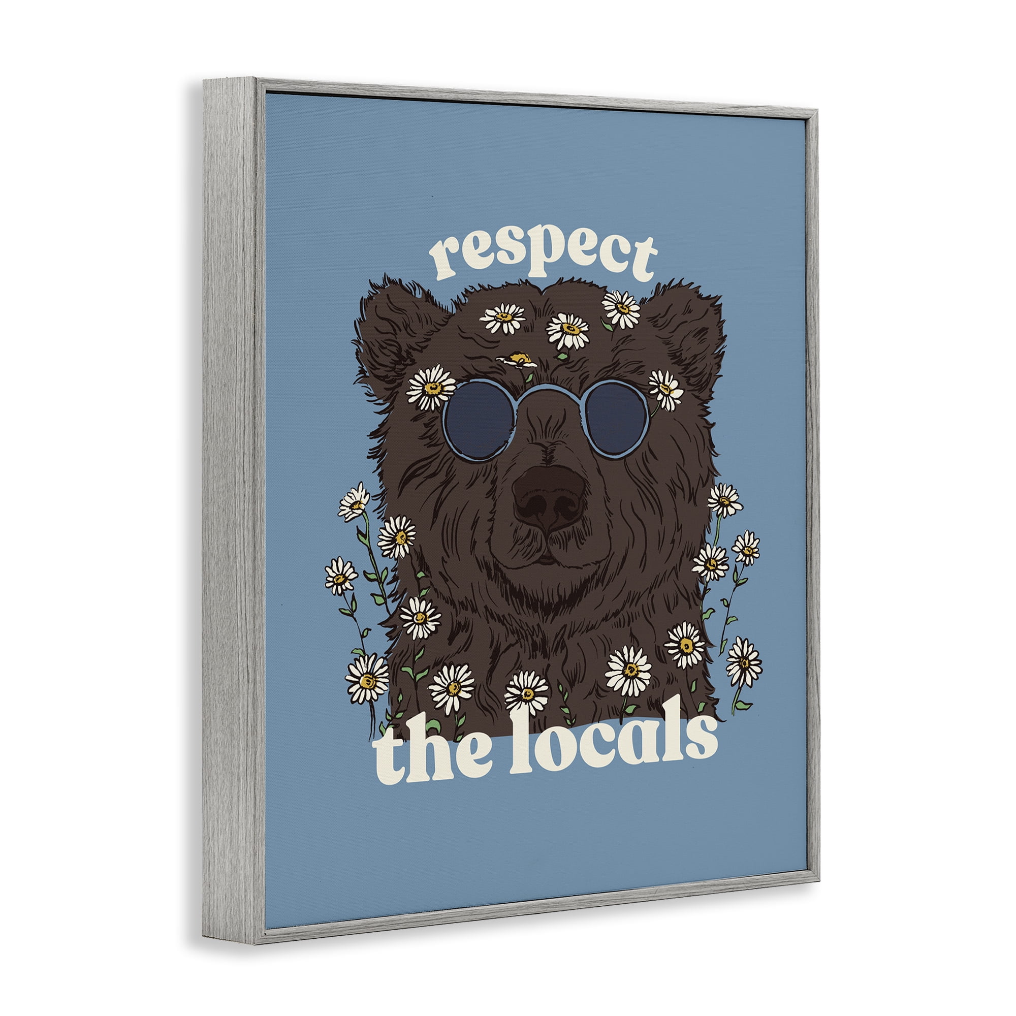 Stupell Industries Respect The Locals Bear Gray Framed Giclee Art, design by Two If By Sea Studios