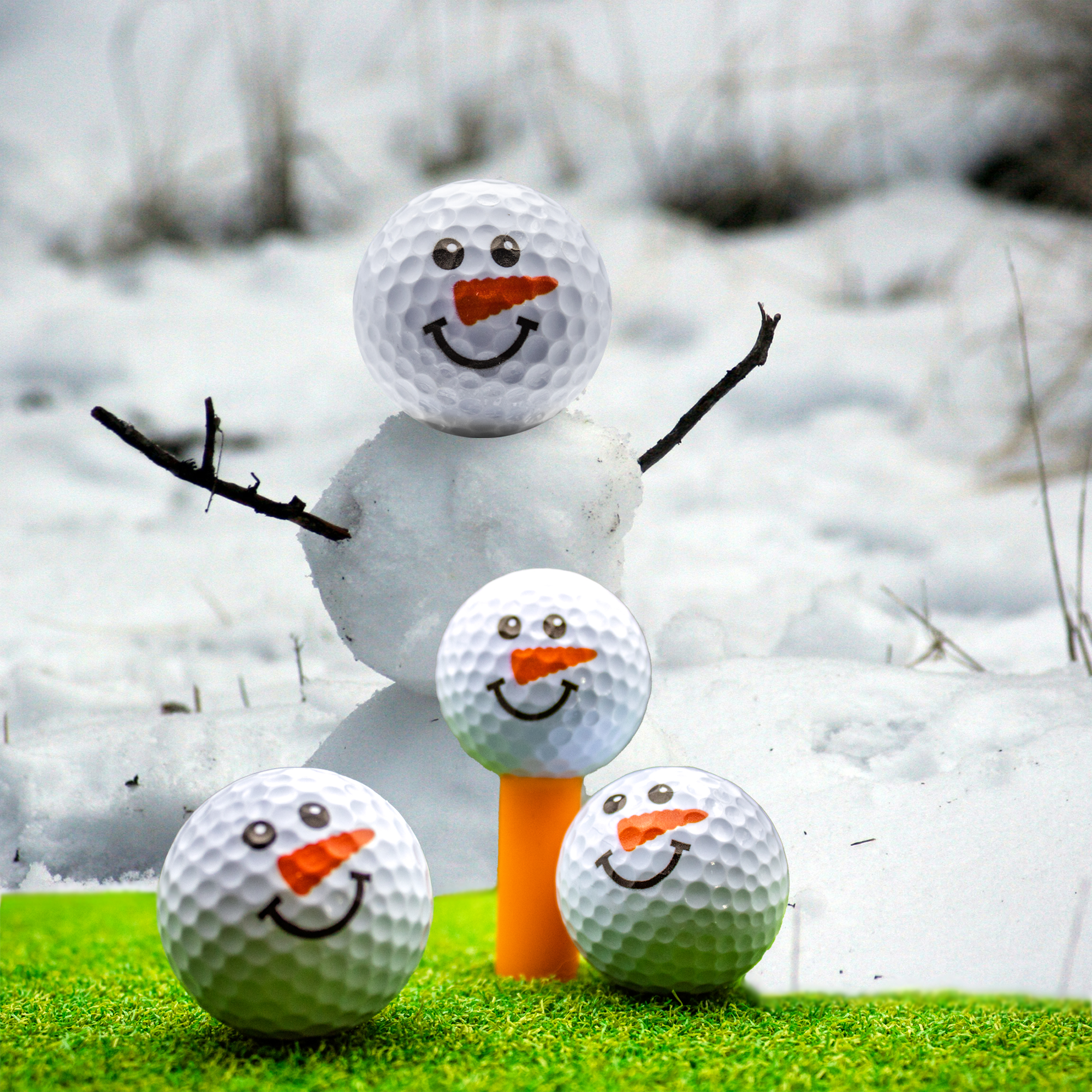 Snowman Golf Balls, 12 Pack by GBM GOLF