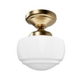 thumbnail image 2 of Hunter - Saddle Creek 1-light Alturas Gold, Small Flush Mount Light, Dimmable, Schoolhouse Style, Schoolhouse Shaped, for Bedrooms, Dining, Living Rooms - 48065, 2 of 5