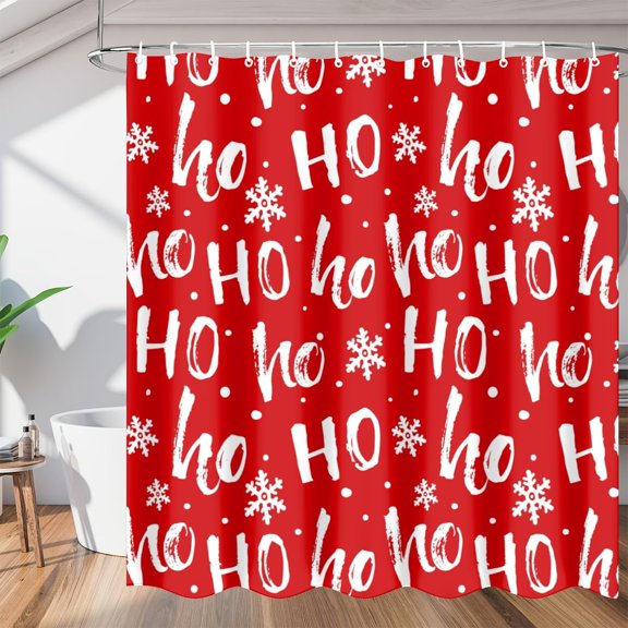 Winter Christmas Art Shower Curtain for Bathroom Shower Curtain Set with 12 Hooks Waterproof Fabric Bath Curtain for Bathtub Restroom Decor, 72 X 72 in