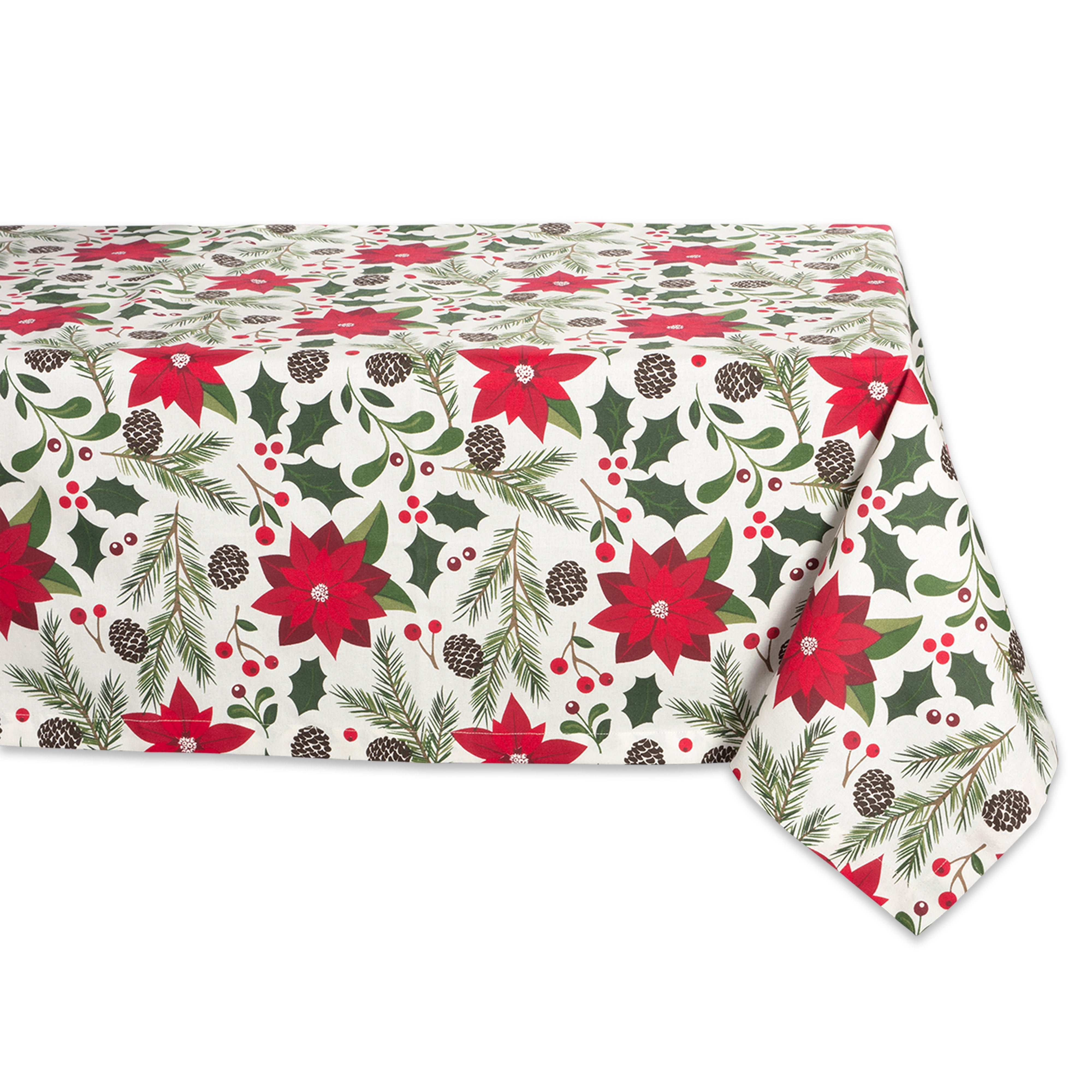 Design Imports Formal Rectangle Woodland Christmas Kitchen Tablecloth