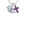 Purple, variant on Little Bird Initial - F -  - White Crystal Cross Sophia Necklace, 18"+1"