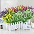 thumbnail image 3 of Viworld 10 Bundles Artificial Lavender Flowers, Outdoor Fake Flowers for Decoration, UV Resistant Faux Plastic Plant Shrubs for Home Garden Window Box Office Porch Wedding Decor, Multi-Color, 3 of 7