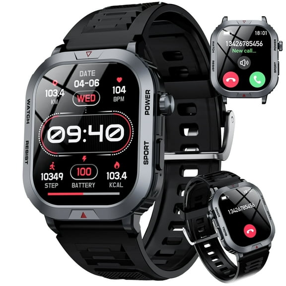 STA Smart Watch,IP68 Waterproof Smartwatch for Women Men 180  Sports Modes,2.01-inch Fitness Tracker with Bluetooth Call(Answer/Make Calls) STA Smartwatch Compatible with Android and iPhone (Black)