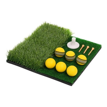Turf Golf Hitting Mat, Portable Golf for Driving, Chipping Practice Training with Tees and Practice Balls, Training