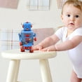 thumbnail image 2 of Clockwork Drumming Robot Tinplate Wind Cartoon Robot Vintage Adornment Tabletop Bookshelf Figuirine Decor for Adults, 2 of 6