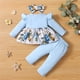 thumbnail image 4 of Odeerbi 3M-2Y Niñas Algodón Conjuntos Floral Manga Larga Peplum Tops Pantalones Dos Piezas, 4 of 9