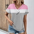 thumbnail image 1 of Prix Réduit, Haut à Manches Courtes Décontracté Mode Col en V pour Femmes Printemps et Été pour Style Décontracté Collection Été/95 % Polyester, 5 % Spandex, Gris, Sopatenor, 1 of 9