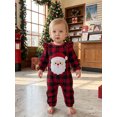 thumbnail image 4 of RUINIXCW Baby Girl Christmas Romper Embroidery Plaid Crew Neck Long Sleeve Jumpsuit, 4 of 8