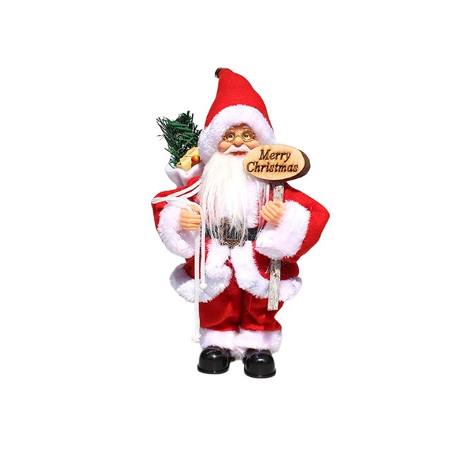 Yuarrent Juguete Musical de Papá Noel de Navidad, portátil, alimentado por batería, Adorable café, restaurante, decoración decorativa, regalo de Kits de decoración para fiestas Tipo 1 Yuarrent HA069028-01B