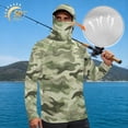thumbnail image 3 of SEANATIVE Men's Fishing Shirt UV Protection Long Sleeve Fishing Hoodie Breathable Hooded Casual Top Athletic Wear for Outdoor Camping Running, S, Camo Green, 3 of 7