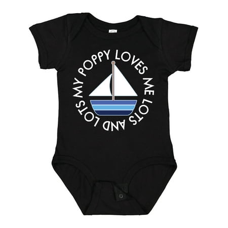 

Inktastic My Poppy Loves Me Grandson Sailboat Boys Gift Baby Boy Bodysuit