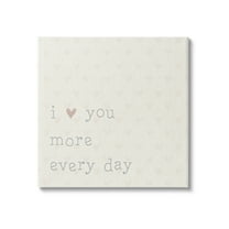 Stupell Industries Love You More Casual Heart Print Pattern Graphic Art Gallery Wrapped Canvas Print Wall Art, Design by CAD Designs