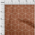 thumbnail image 2 of oneOone Cotton Jersey Orange Fabric Geometric Sewing Craft Projects Fabric Prints By Yard 58 Inch Wide, 2 of 4