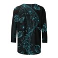 thumbnail image 5 of IROINNID Discount Polyester Long Sleeve T Shirt for Women Casual Printed Loose T-shirt Blouse Round Neck Tops,Black, 5 of 5
