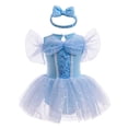 thumbnail image 3 of ATAIKU 3M-18M Baby Girls Princess Onesie Romper Dress Halloween Christmas Party Lace Gown Birthday Tulle Dresses with Headband, 3 of 9