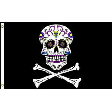 Edward Teach Blackbeard Skeleton Pirate Polyester 3x5 Foot Flag 