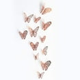 thumbnail image 3 of 12Pcs 3D Butterfly Wall Decal DIY Art Rose Gold Glitter Sticker for Kids Bedroom Living Room Home Party Decor Metallic Removable Decals Stickers Nursery Butterflies Paper Decorations Christmas Gift, 3 of 5