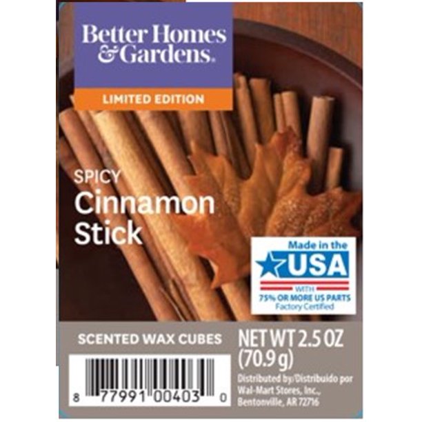 Better Homes & Gardens Spicy Cinnamon Stick Wax Cubes, 6 Count