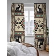 thumbnail image 3 of Boho Deer Sheer Curtains 2 Panels Set Elk Hunting Forest Aztec Bohemian Retro Lihgt Filtering Rod Pocket Voile Drape, Semi Sheer Window Curtains for Bedroom Living Room, 52"x108", 3 of 5