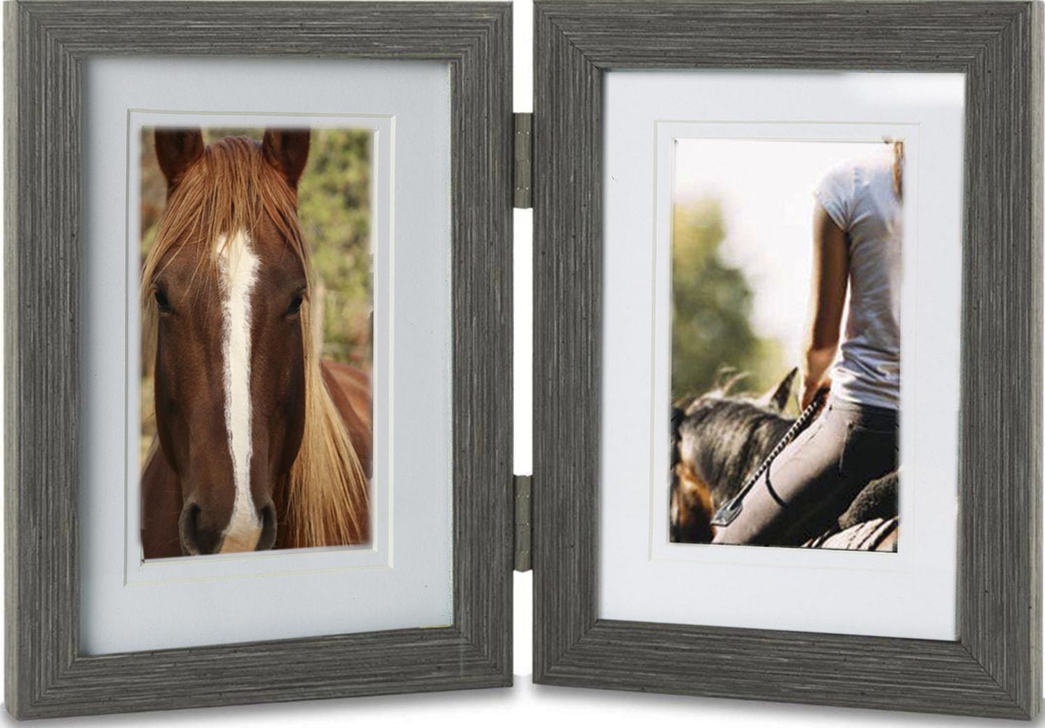 Hometrends Ultima Double Hinged Frame (2) 5x7in Openings, Hinged frame double of 5x7"