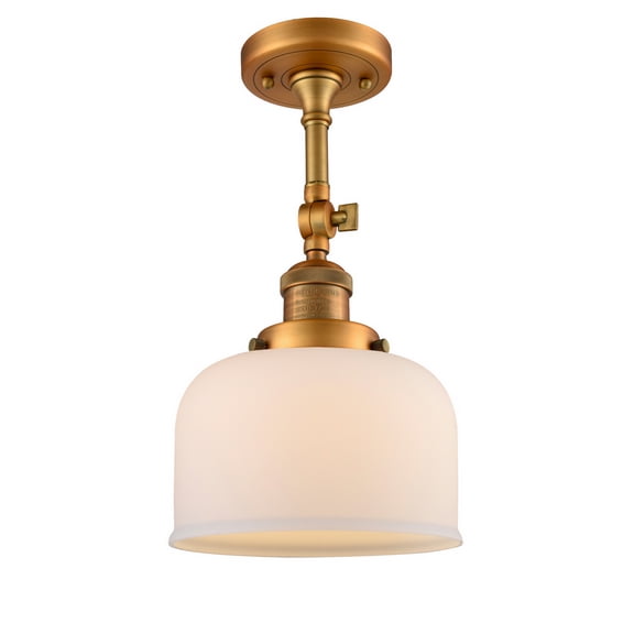 Innovations 1-LT LED Large Bell 8" Semi-Flush Mount - Brushed Brass - 201F-BB-G71-LED