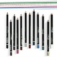 thumbnail image 2 of 12 Assorted Colors Gel Eyeliner Pencil Set Matt Smooth Waterproof Natural Long Lasting Eyebrow Lip Liner Pencil Cosmetics Makeup Set Kit Tool, Brown, 2 of 9