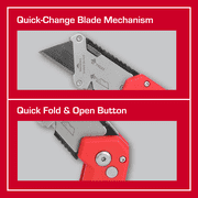 Hyper Tough Compact Folding Utility Knife with Quick-Change Blade Design