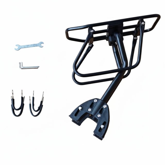 predolo Cycle Rear Rack Heavy Duty Rear Bike Rack Stable 3-Point Mount Adjustable Cycle Touring Rack for Commuters