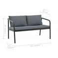 thumbnail image 4 of vidaXL Canapé de Jardin 2 Places avec Coussins Gris Aluminium, 4 of 5