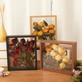 thumbnail image 3 of Visland Wooden Photo Frame Clear Double-sided Display Stand Rustic Desktop Floating Picture Frame for Dried Flower Display DIY Crafts, 3 of 8