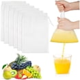 thumbnail image 1 of 6 paños filtrantes - Paño filtrante de tejido fino - Bolsa de filtro de nailon - Bolsa para leche vegetal - Reutilizable - Con cordón - Para leche vegetal, queso, café, yogur, zumo - 20 x 30 cm, 1 of 7