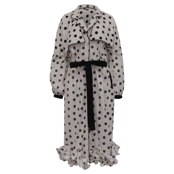 Pre-Owned Johanna Ortiz Dragon Pearl Polka Dot Midi Dress in White Cotton