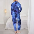 thumbnail image 3 of Pajama Sets for Women 2 Pcs, blue Starry sky Violet aesthetic Button Down Long Sleeve Sleepwear Lounge PJ Sets, 3 of 6