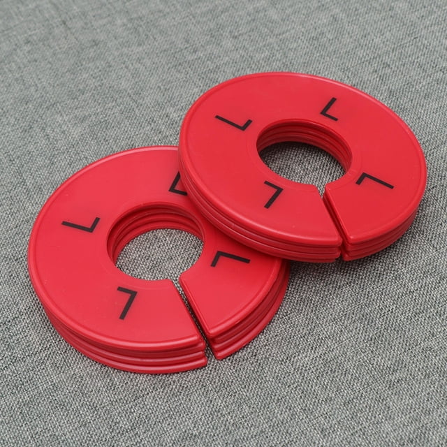 RENACLIPY 10 Pcs Cercles d'Exposition en Plastique Rouges pour Tailles de Vêtements pour Centre Commercial et Maison