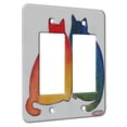 thumbnail image 1 of KuzmarK™ 2 Gang Rocker Wall Plate - Two Tone Heart Kitties Abstract Cat Art by Denise Every, 1 of 1