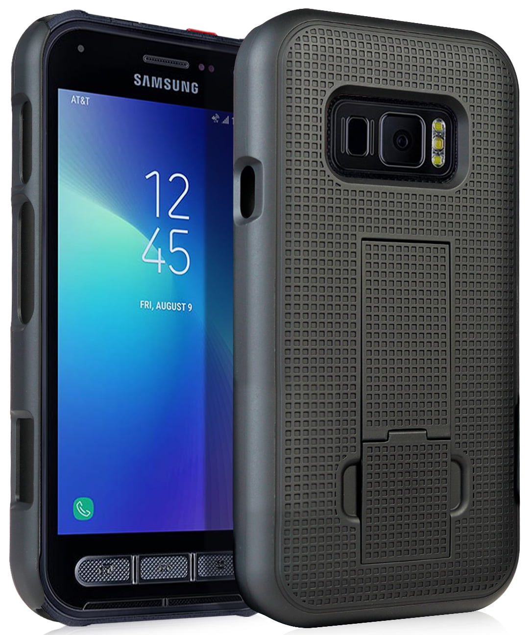Case for Galaxy XCover FieldPro, Nakedcellphone Slim Ribbed Rubberized Hard Shell Cover [with