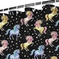 thumbnail image 3 of Black Cartoon Colorful Unicorn Pattern Shower Curtain 84"x72" ,Bathroom Decorative Shower Curtains Set with 12 Hooks,Modern Waterproof Washable Shower Curtain, 3 of 6