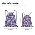 thumbnail image 2 of Xecao mushroom Skull rainbow color Pattern Sports Drawstring Backpack - String Swim Gym Bag with Wet Proof Pocket for Women&Men-Small, 2 of 6