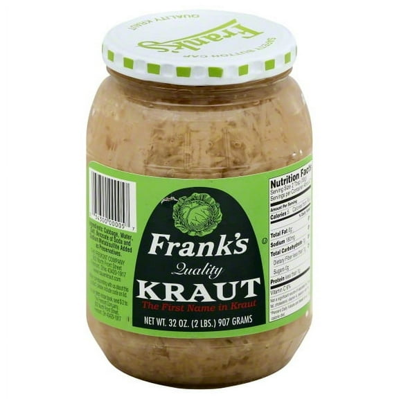 Frank's Quality Shredded Sauerkraut, 32 Oz Jar