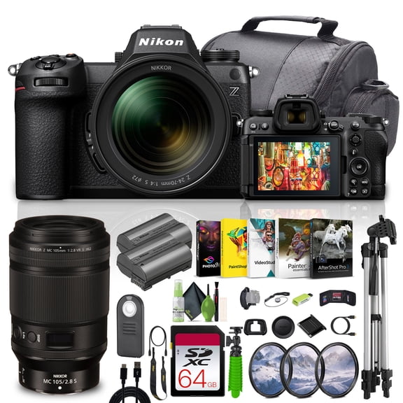Nikon Z6 III Mirrorless Camera with 24-70mm & 105mm Macro Lenses, 24.5MP Full Frame Digital Camera Bundle with Accessories (International Model)