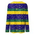thumbnail image 5 of Craaazy Women's Fashion Crew Neck Long-Sleeve Mardi Gras Print Casual Pullover Tops Gifts, 5 of 5